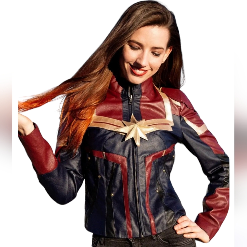 Captain Brie Larson | Carol Danvers Leather Jacket | MARVEL COMICS